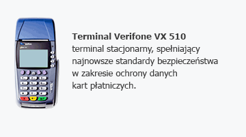 Terminal Verifone VX 510 - terminal stacjonarny, spełniający najnowsze standardy bezpieczeństwa w zakresie ochrony danych kart płatniczych.